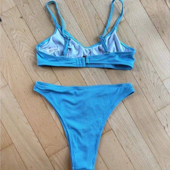 Cupshe Aqua Ribbed Bikini Set - Picture 2 of 2